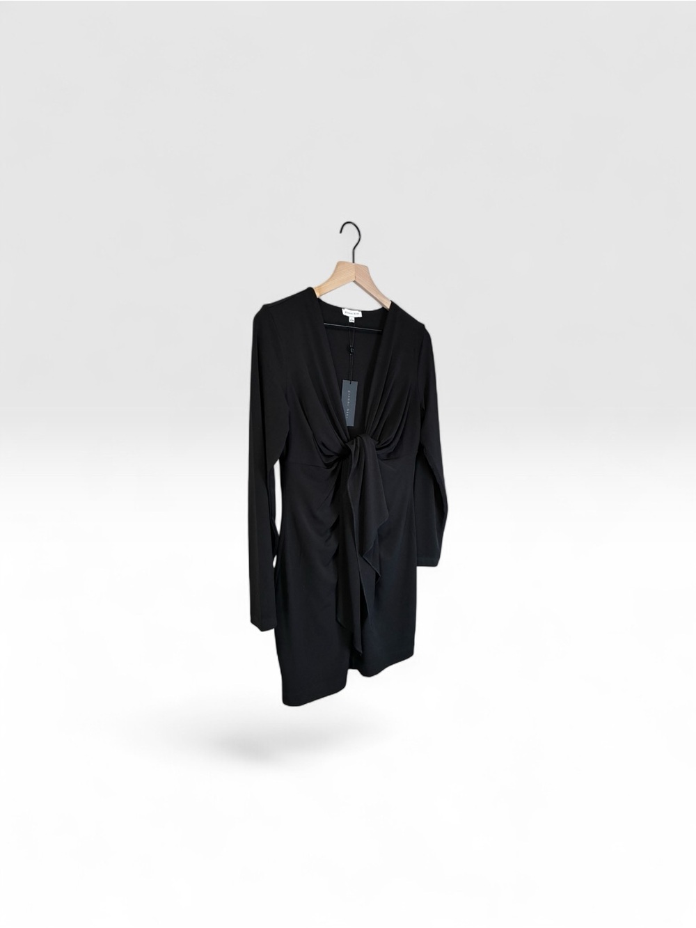 Women’s Gianni bini Black Long-Sleeve Tie-Front Dress - Picture 6 of 8